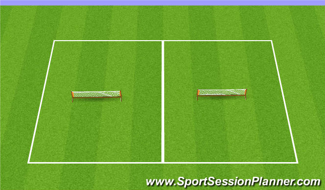 Football/Soccer Session Plan Drill (Colour): Station 1: Soccer Tennis Warm-up