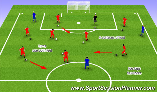 Football/Soccer Session Plan Drill (Colour): Warmup