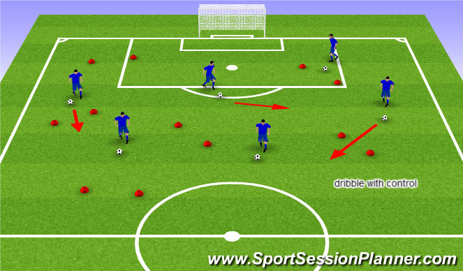 Football/Soccer Session Plan Drill (Colour): Skill Development