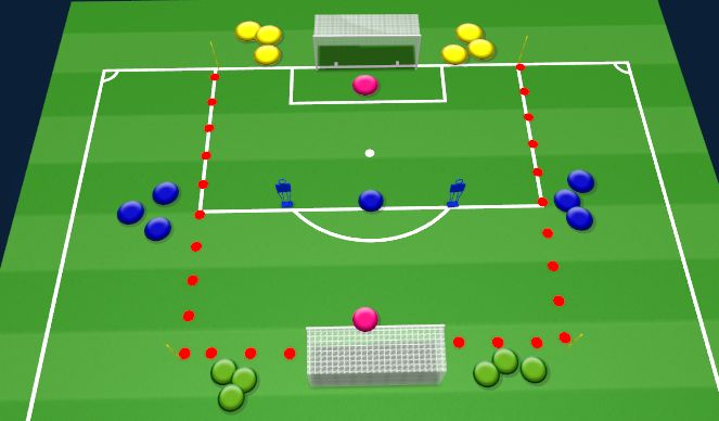 Football/Soccer Session Plan Drill (Colour): 5v2 combinations in f3rd to score