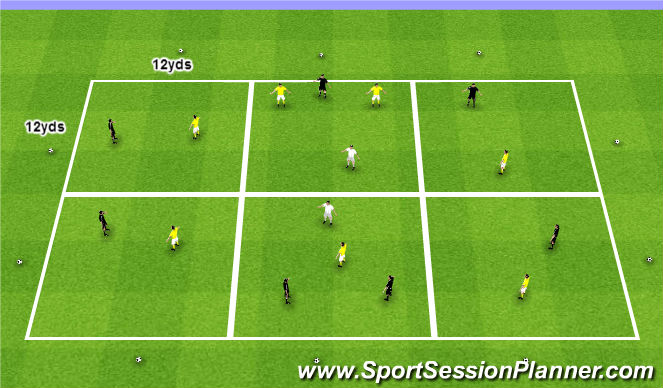 Football/Soccer Session Plan Drill (Colour): SSG - Supporting Play