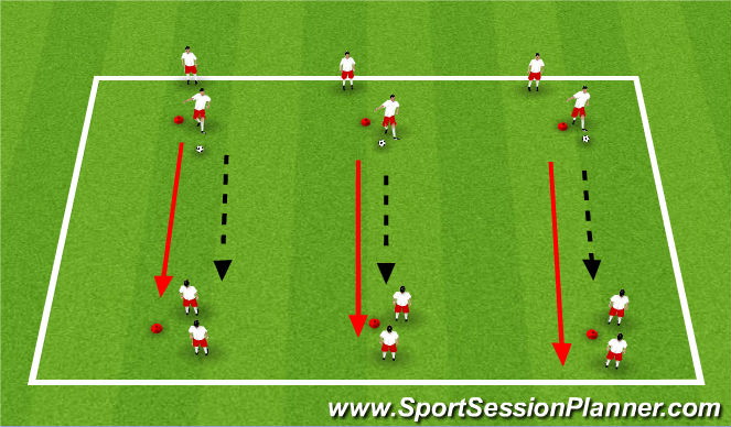 Football/Soccer Session Plan Drill (Colour): Station 1