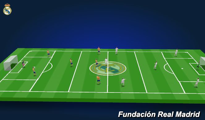 Football/Soccer Session Plan Drill (Colour): Structured Match in 4 Zones