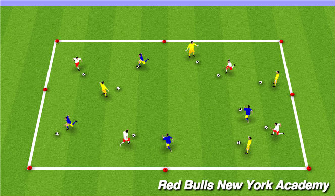 Football/Soccer Session Plan Drill (Colour): Warm Up :Pinnie Tag