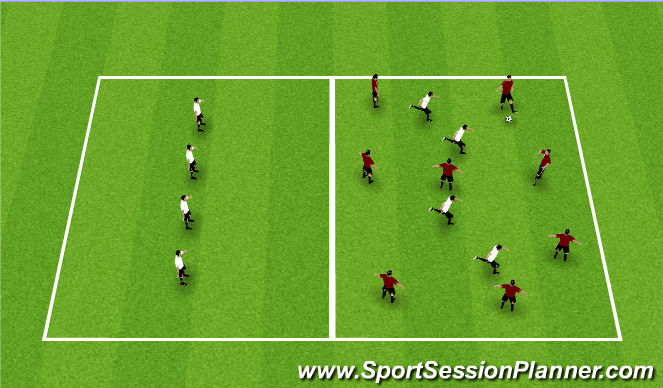 Football/Soccer Session Plan Drill (Colour): Two Squares