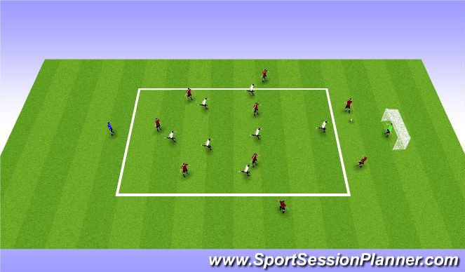 Football/Soccer Session Plan Drill (Colour): 7 v 9 Press