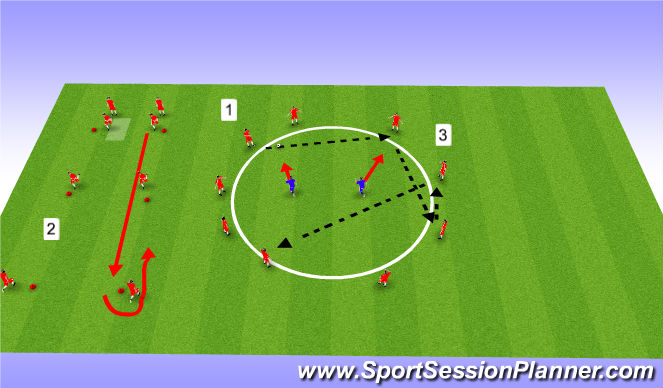 Football/Soccer Session Plan Drill (Colour): warm up
