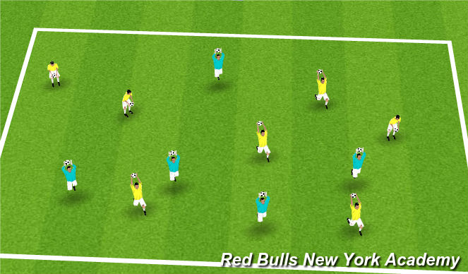Football/Soccer Session Plan Drill (Colour): Motor Skill - Warm up
