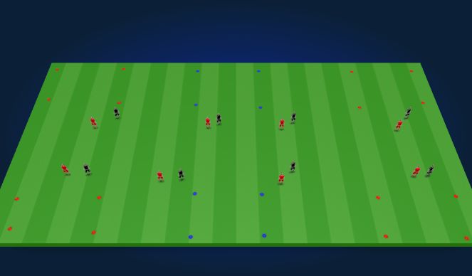 Football/Soccer Session Plan Drill (Colour): SSG - 6 Goal Game