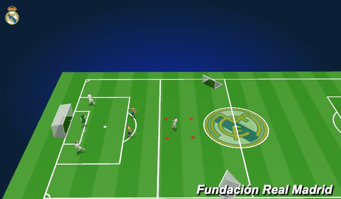 Football/Soccer Session Plan Drill (Colour): Build-Up Under Double Pressure (2 Attackers)