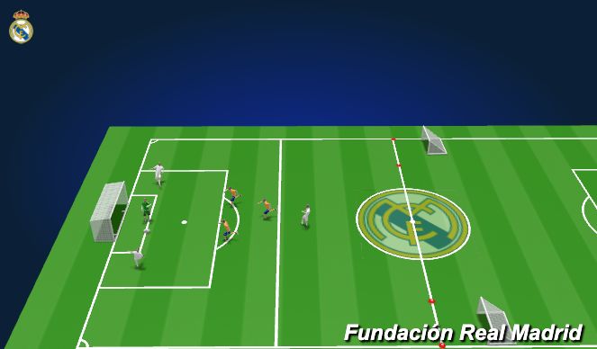 Football/Soccer Session Plan Drill (Colour):  Small-Sided Game 3v3 + Free Midfielder
