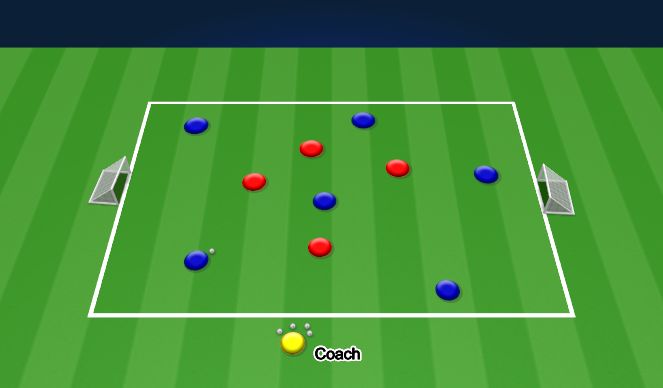 Football/Soccer Session Plan Drill (Colour): 6v4 Rondo W/ Puggs
