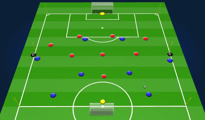 Football/Soccer Session Plan Drill (Colour): 9V9 Game Training