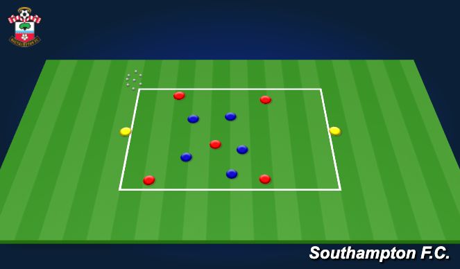 Football/Soccer Session Plan Drill (Colour): Find the end man - Composure