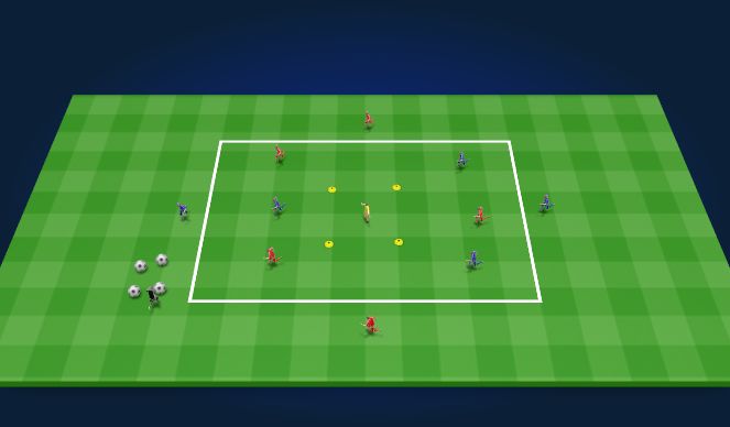 Football/Soccer Session Plan Drill (Colour): 3v3 + Inside N