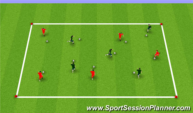 Football/Soccer Session Plan Drill (Colour): Station 1