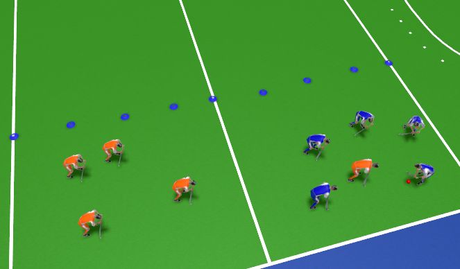 Hockey Session Plan Drill (Colour): Oef 2 Warming up - jagersbal