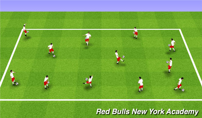 Football/Soccer Session Plan Drill (Colour): Juggling Warm-Up