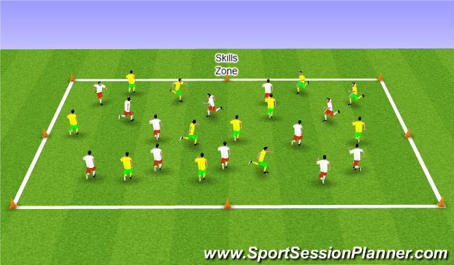 Football/Soccer Session Plan Drill (Colour): Skills Zone
