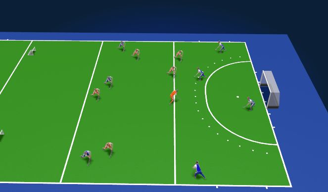Hockey Session Plan Drill (Colour): Wedstrijdsituatie- uitverdedigen