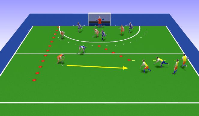 Hockey Session Plan Drill (Colour): Walsen over rechts