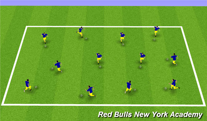 Football/Soccer Session Plan Drill (Colour): Foot Skill Warm-up