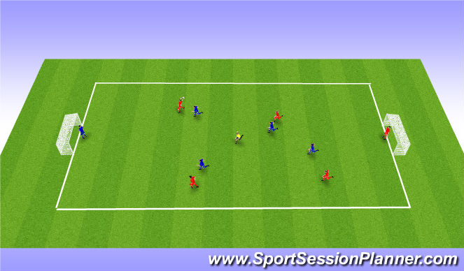 Football/Soccer Session Plan Drill (Colour): SSG 5v5 plus 1