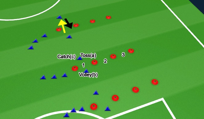Football/Soccer Session Plan Drill (Colour): 3.Juggling/Volley)b)