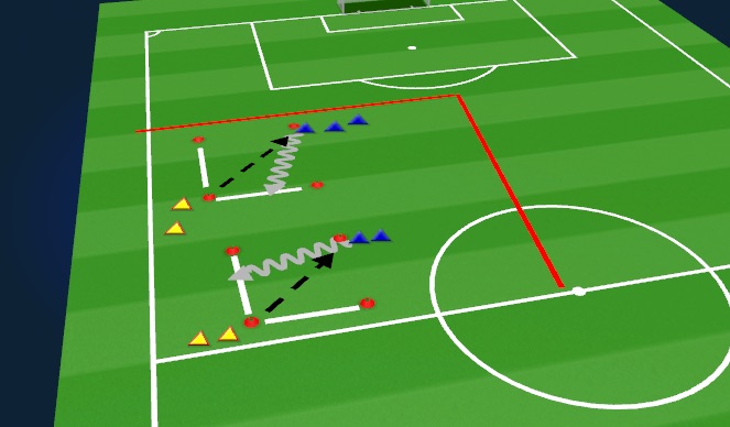 Football/Soccer Session Plan Drill (Colour): 6. 1v1 dribbling