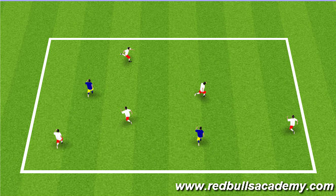 Football/Soccer Session Plan Drill (Colour): freeze tag warm up