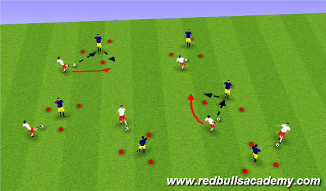 Football/Soccer Session Plan Drill (Colour): Passing and receiving