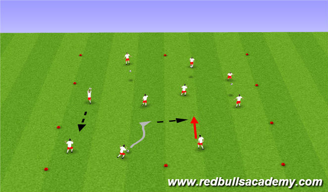 Football/Soccer Session Plan Drill (Colour): Touch and pass warm up