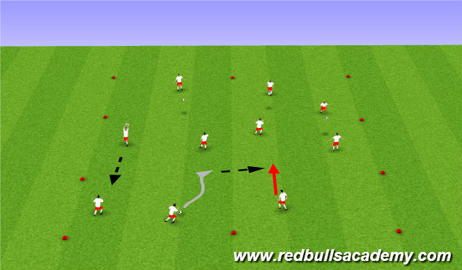 Football/Soccer Session Plan Drill (Colour): HYSC U8/U9 Touch and pass warm up
