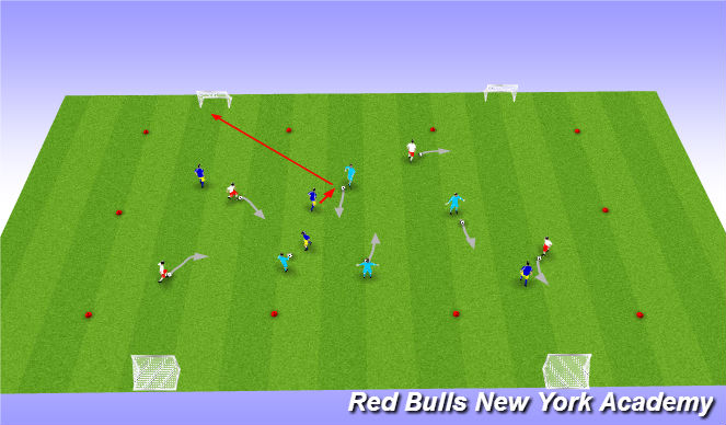 Football/Soccer Session Plan Drill (Colour): Ball mastery Warm UP
