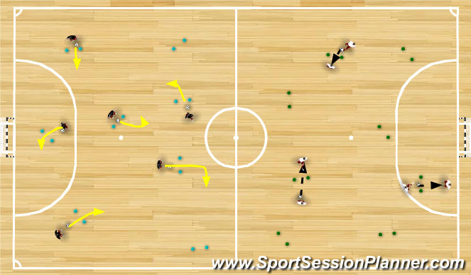 Futsal Session Plan Drill (Colour): Warm Up
