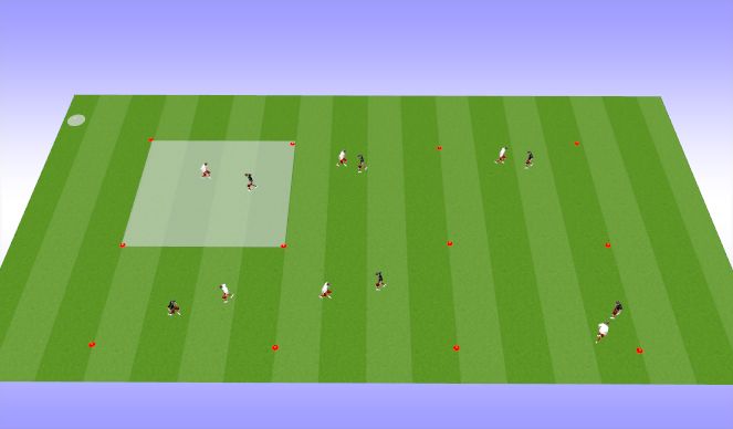 Football/Soccer Session Plan Drill (Colour): Fencing warn-up(body shape)