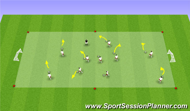 Football/Soccer Session Plan Drill (Colour): Warm up Coach says