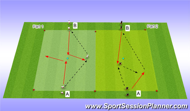 Football/Soccer Session Plan Drill (Colour): Passing Patterns Part 3&4