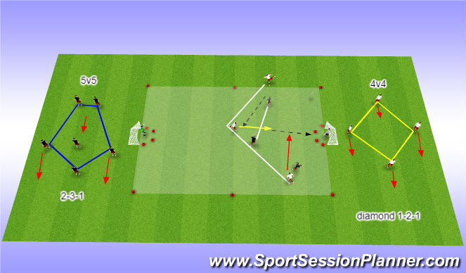 Football/Soccer Session Plan Drill (Colour): 4 v 4 or 5v5 small sided games