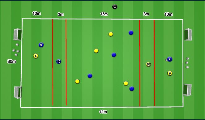 Football/Soccer Session Plan Drill (Colour): TARGET BETWEEN THE LINES