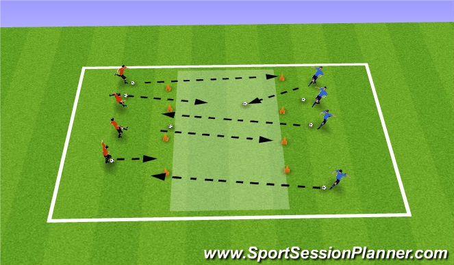 Football/Soccer Session Plan Drill (Colour): King of Cone