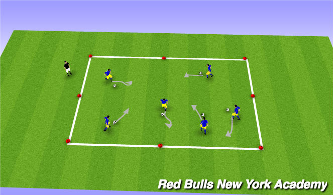 Football/Soccer Session Plan Drill (Colour): Dribble Tag