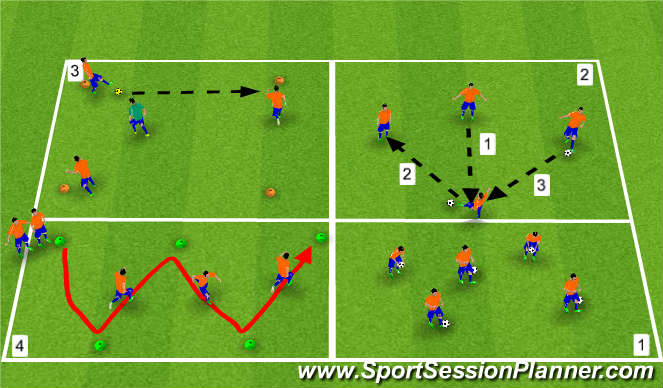Football/Soccer Session Plan Drill (Colour): Warm up/fitness