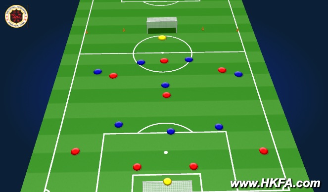 Football/Soccer Session Plan Drill (Colour): 9vs9