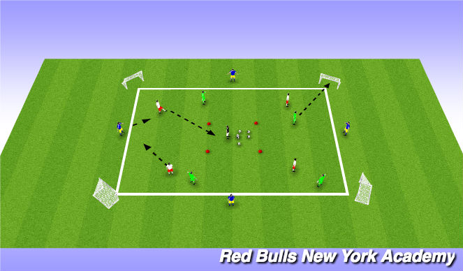 Football/Soccer Session Plan Drill (Colour): 8v4