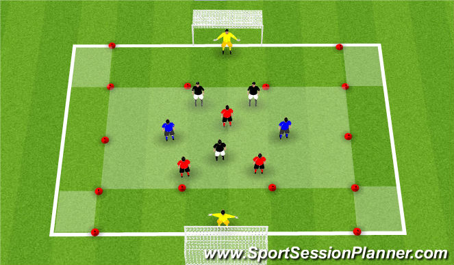 Football/Soccer Session Plan Drill (Colour): Setup #1
