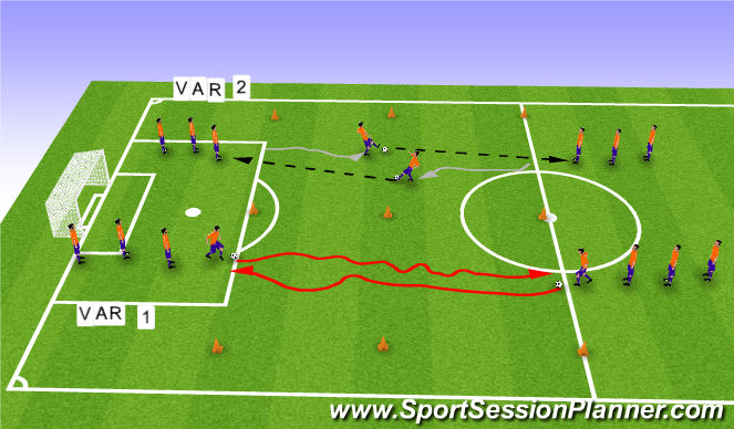 Football/Soccer Session Plan Drill (Colour): Cognitive warmup