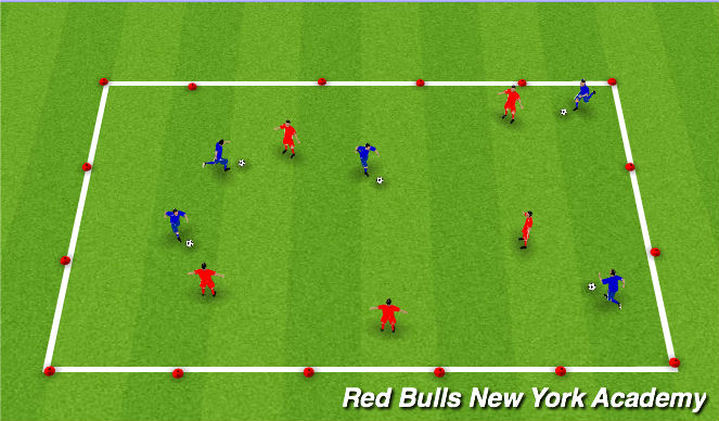 Football/Soccer Session Plan Drill (Colour): Stuck in the Snow Tag