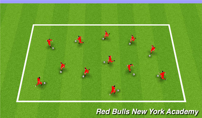 Football/Soccer Session Plan Drill (Colour): Ball Mastery/Knockout