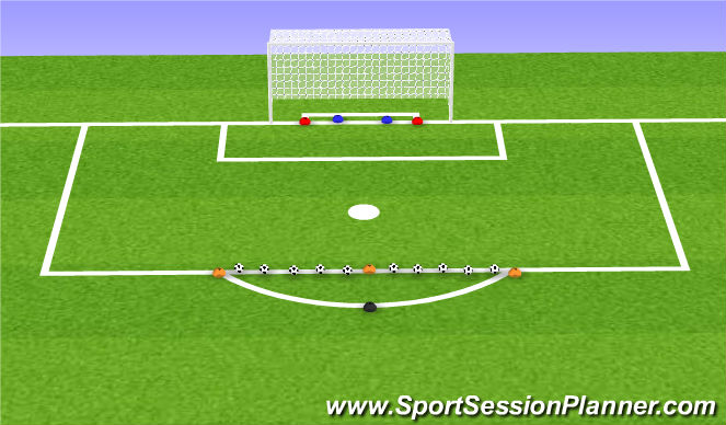 Fútbol Ejercicio del Plan de Sesiones (Color): Shooting Dribbling Challenge